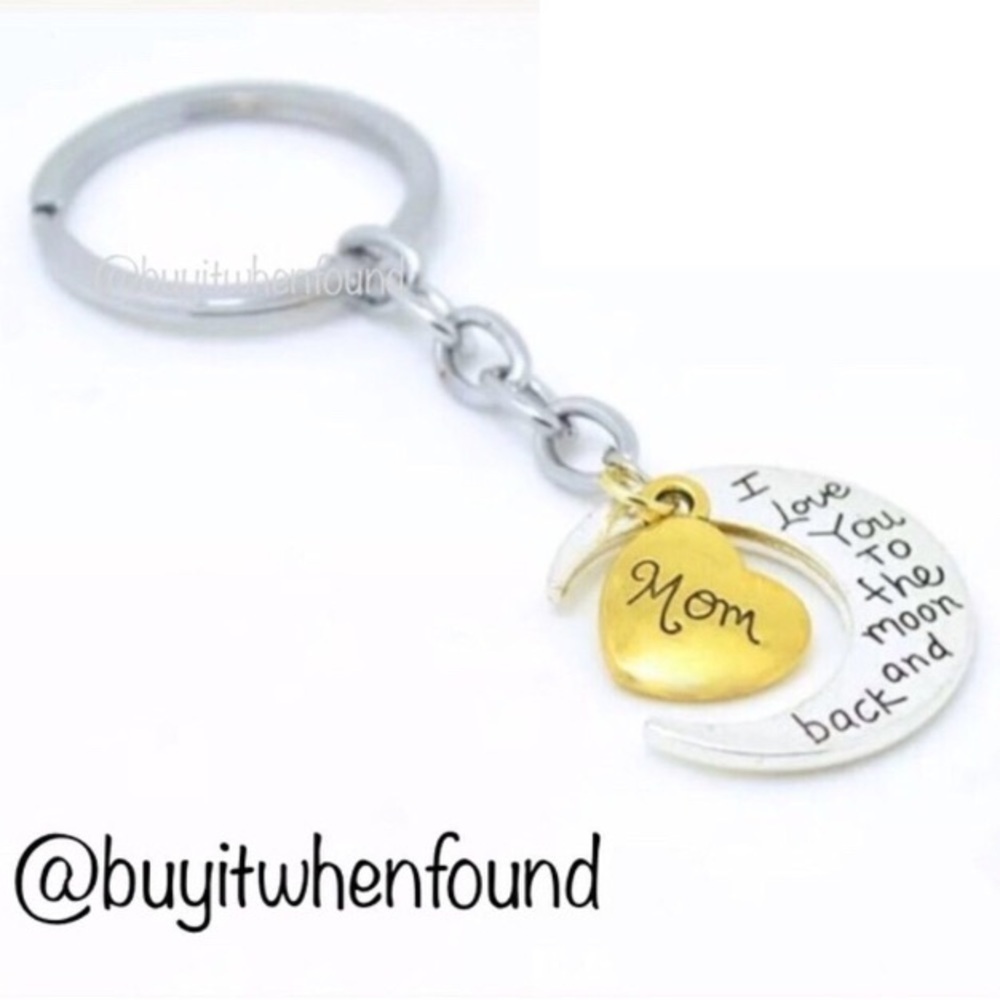 Mom I Love You To The Moon Keychain Bagtag